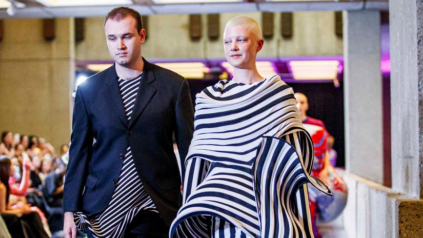 Alexander Enticknap with model on catwalk