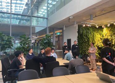 TNE students in the Dean's winter garden at UTS