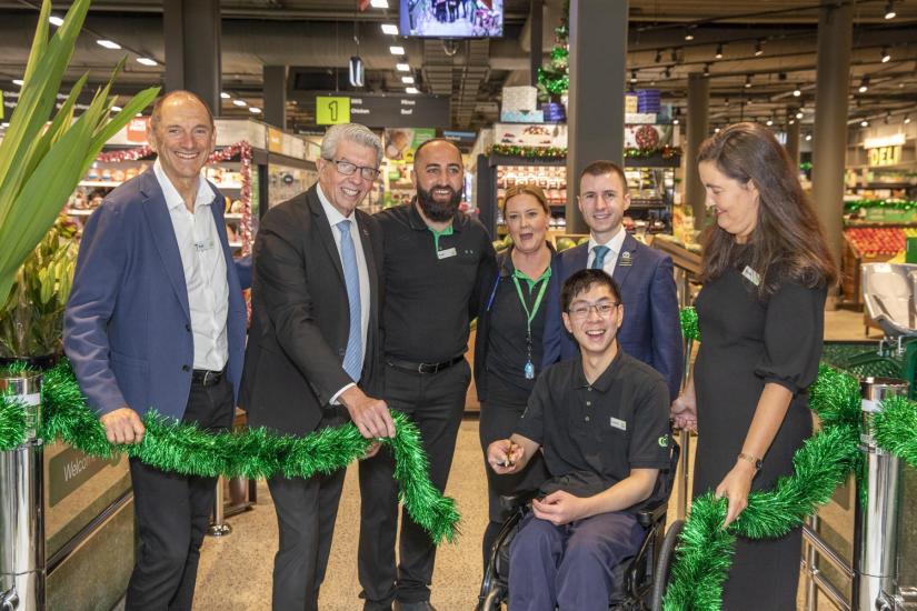 Johnson Chen, UTS student, at the unveiling of the new accessible checkout.