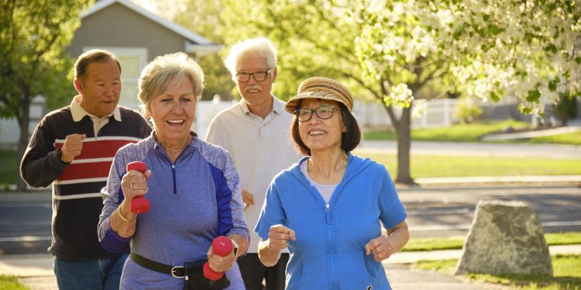 4 people jogging