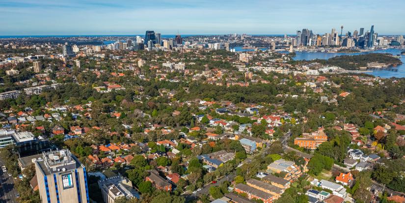 Aerial view of Sydney city