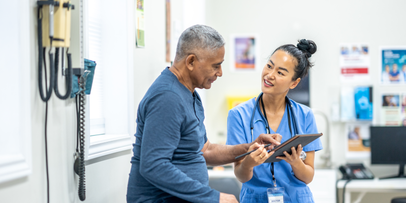 A senior health check-up at the hospital