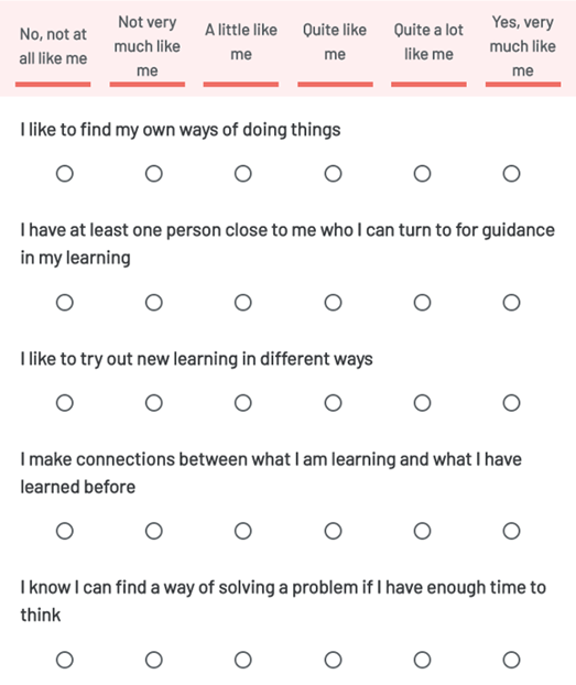 Screenshot of quiz