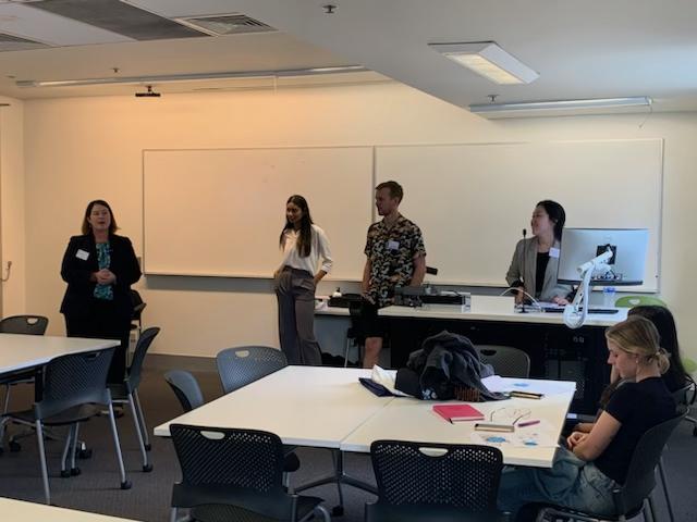 Teachers present to a classroom