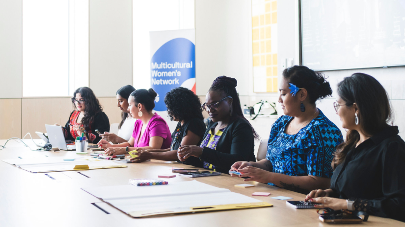 Group of multicultural women in a boardroom