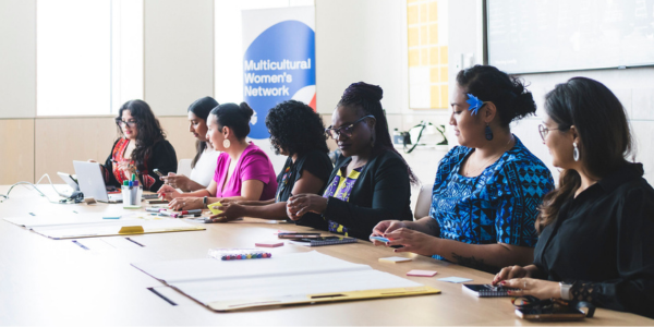 Group of multicultural women in a boardroom