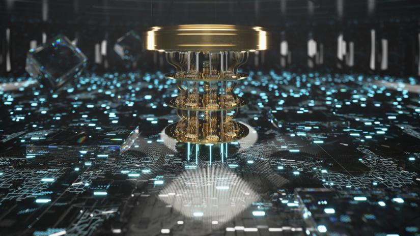 A quantum computer chip.