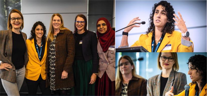 Catarina and colleagues speaking at the QUT Women in Research Showcase