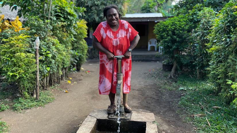 Women with water pump