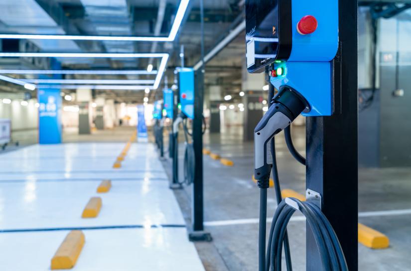 Electric car charging station for charge EV battery.