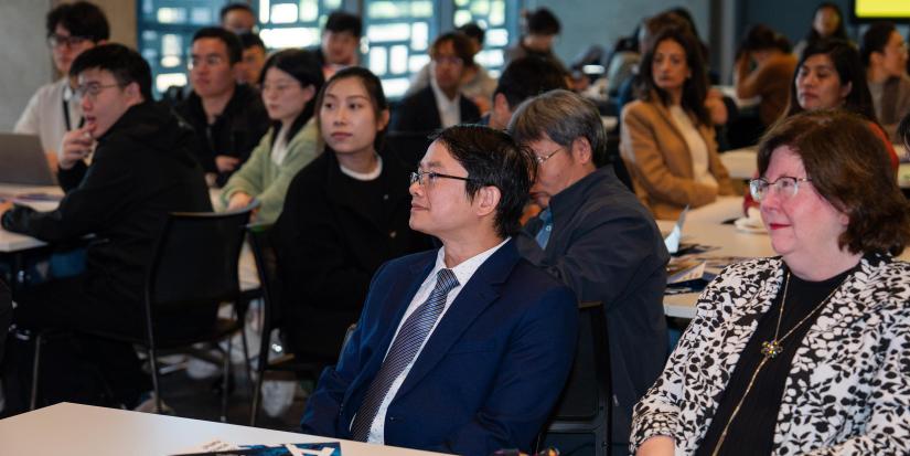 Professor Anne Gardner Associate Dean (Teaching & Learning) listens to the keynote speech