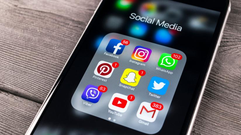 social media apps on a smartphone