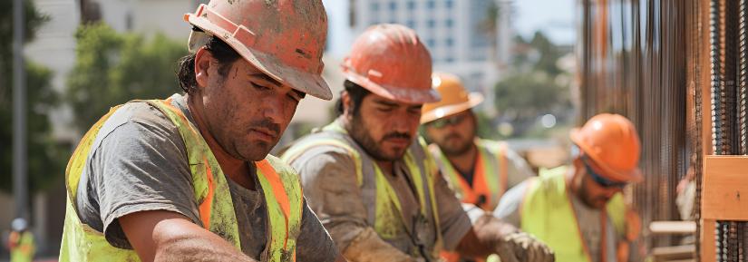 construction workers in hi vis