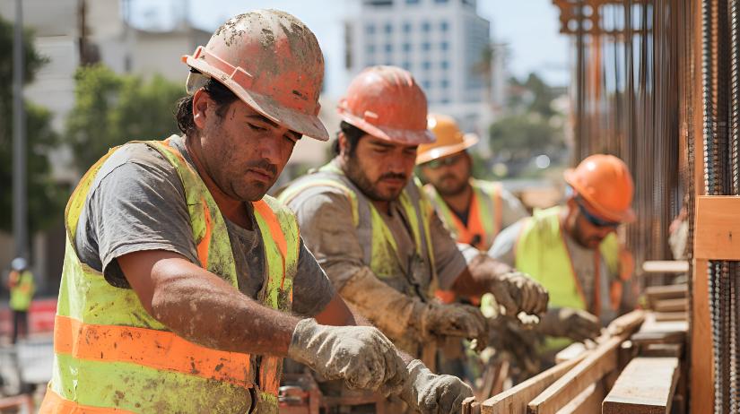 workers in hi vis