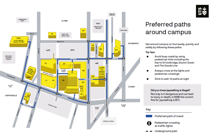 Preferred paths around campus