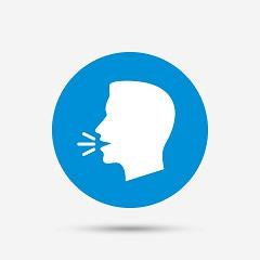 Silhouette of head with speech indication