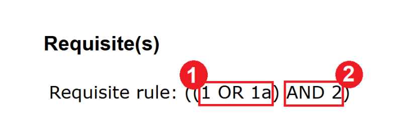 Breaking requisite rules into sections can help you interpret the rule