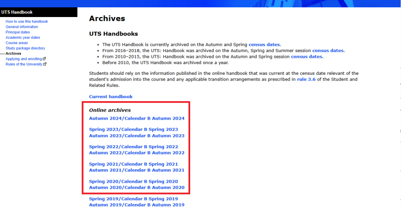 A record of all pre-2025 handbooks are available under Archives.