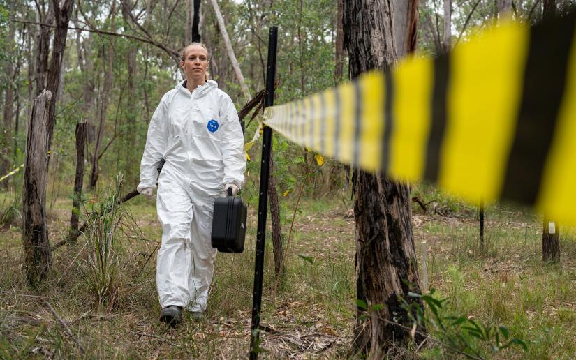 AFTER Director Maiken Ueland on the exercise site, picture by Grainger Films