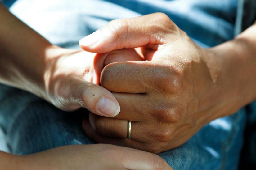 hand being held