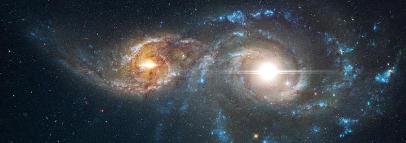 galaxies merge.