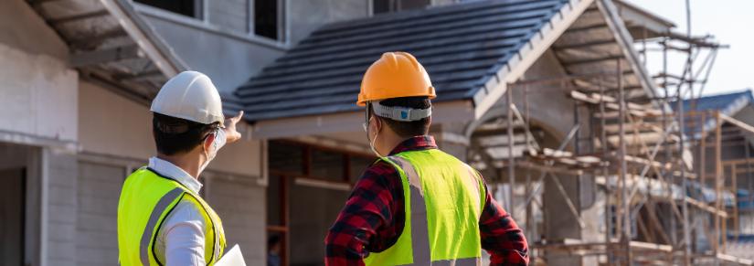 supervisors at housing construction site