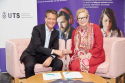 Civica's Richard Fiddis and UTS IPPG's Roberta Ryan sign MoU