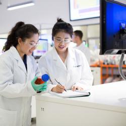 Students working in the super lab