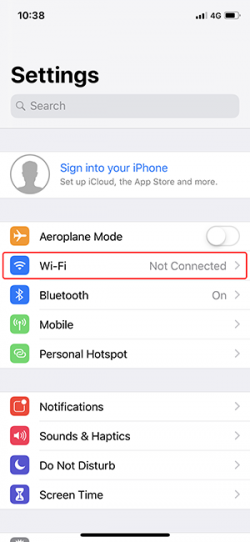 ios settings wifi