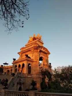 A Spanish building at dusk