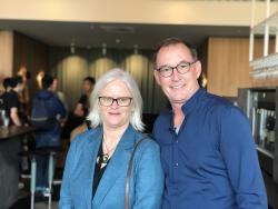 Annabelle Sheehan and Jim White posing for a photo