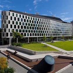 Building 7 facade from Alumni Green