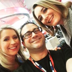 Seref in a group selfie with BBC presenters - Left to right: Karin Giannone, Seref, Lucy Hockings