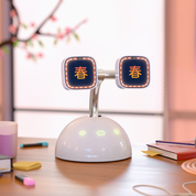Haru the robot teaches Japanese using flashcards