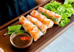 Platter of rice paper rolls