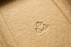 Recycling symbol on cardboard packaging