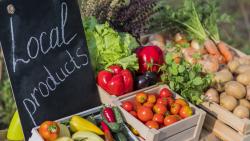 Fruits and vegetables at a local market