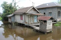 Toilet over water in Indonesia