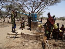 Locals using the blue pump