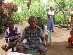 People gathering in village environment