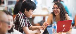 laughing students