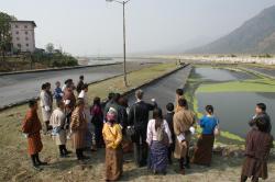 Group shot looking on to South East Asia road