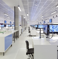 inside an empty science lab