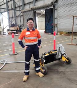 Tony Le and HALO Robot at Ausdrill