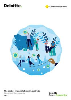 Report cover with title, date 2022 and logos for Deloitte, CBA and Deloitte Access Economics