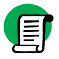 Paper scroll in green background