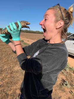 Amber Brown with lizard