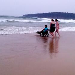 Photo of a beach wheelchair at Pambula Beach