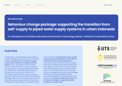 Report cover for ehaviour change package: supporting the transition from self-supply to piped water supply systems in urban Indonesia – Resources Guide.