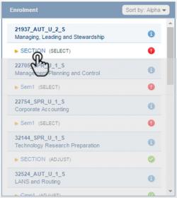 Enrolment subjects list